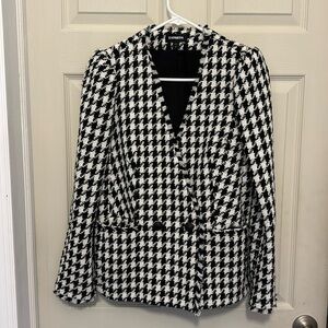 Women’s Express Houndstooth Puff Shoulder Knit Jacket Small